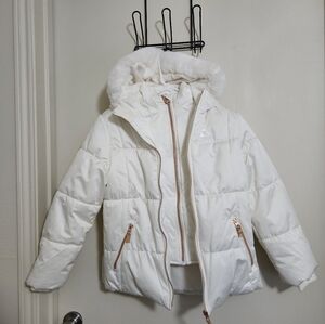 Girls White and Gold colored Coat NWOT